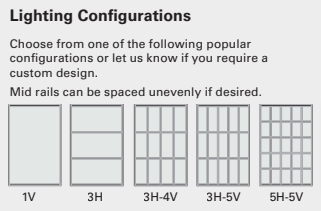 Popular lighting configurations available for the CS Loft Door
